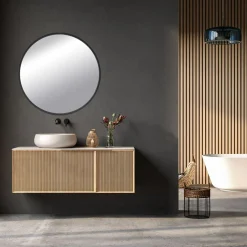 Lustro łazienkowe okrągłe czarne TORRE 60 cm