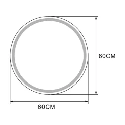 Lustro łazienkowe podgrzewane z oświetleniem LED 60 cm