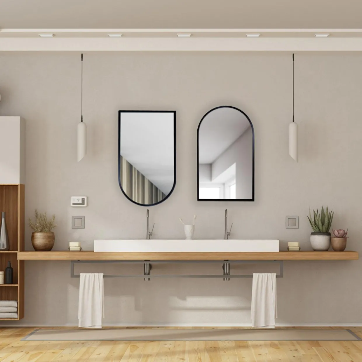 Lustro łazienkowe łuk czarne TORRE 60x100