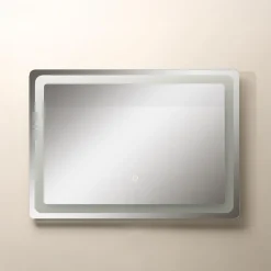 Lustro łazienkowe z oświetleniem LED czarne 70x50 cm