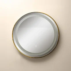 Lustro łazienkowe z oświetleniem LED złote 60 cm