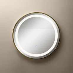 Lustro łazienkowe z oświetleniem LED złote 60 cm