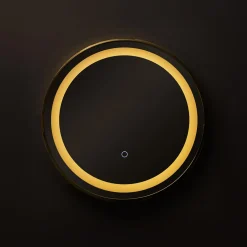 Lustro łazienkowe z oświetleniem LED złote 60 cm