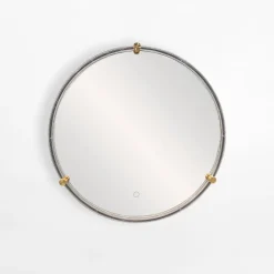 Lustro łazienkowe z oświetleniem LED czarne 60 cm