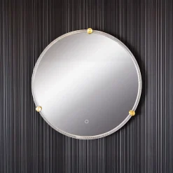 Lustro łazienkowe z oświetleniem LED czarne 60 cm