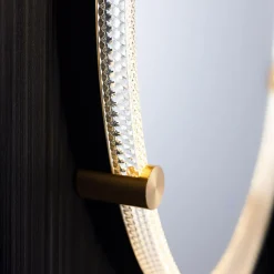 Lustro łazienkowe z oświetleniem LED czarne 60 cm