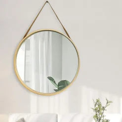 Lustro okrągłe brązowe 59 cm