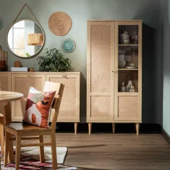 Lustro okrągłe brązowe 59 cm