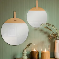 Lustro okrągłe na pasku BORAS 30 cm