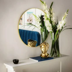 Lustro okrągłe złote 61 cm