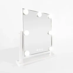 Lustro prostokątne z oświetleniem LED białe 32x8x35 cm