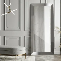 Lustro w srebrnej ramie MILANO 74x134 cm