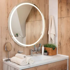 Lustro z oświetleniem LED okrągłe MILA PLUS 70 cm