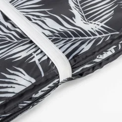 Mata plażowa w liście, czarna, 50x160 cm