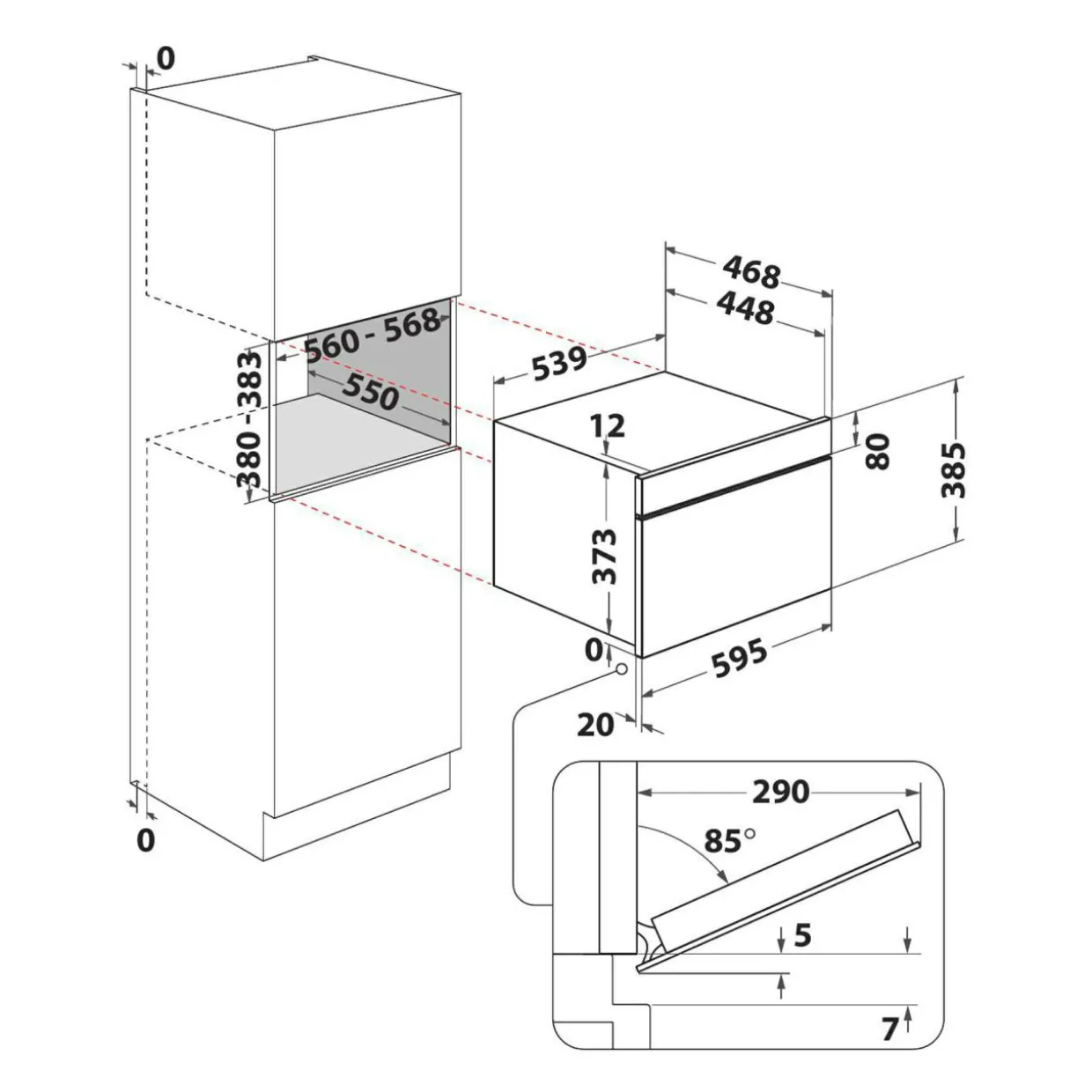 Mikrofala do zabudowy z funkcją Crisp czarna WHIRLPOOL W7MD440NB