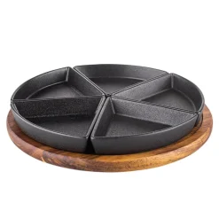 Miseczki do dipów na tacy akacjowej INITIO 25 cm