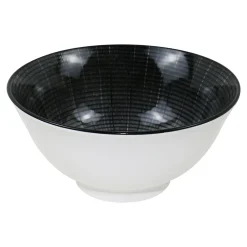 Miska na sałatkę porcelanowa biało-czarna OTTICO 280 ml