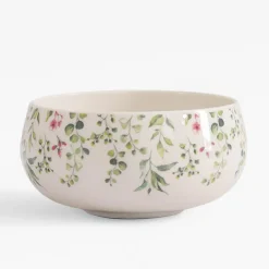 Miska porcelanowa w zielono-różowe kwiaty 660 ml