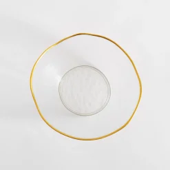 Miska szklana ze złotym rantem 21x9 cm