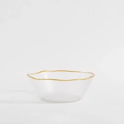 Miska szklana ze złotym rantem 15x5,5 cm