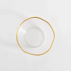 Miska szklana ze złotym rantem 15x5,5 cm
