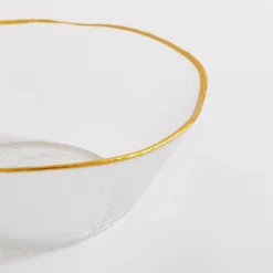 Miska szklana ze złotym rantem 15x5,5 cm