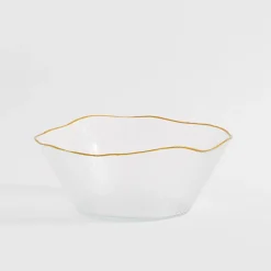 Miska szklana ze złotym rantem 28x11,5 cm