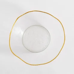 Miska szklana ze złotym rantem 28x11,5 cm