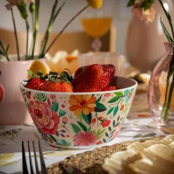 Miska z melaminy w kwiaty 750 ml