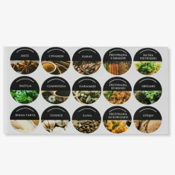 Naklejki na przyprawy, okrągłe, 96 szt.
