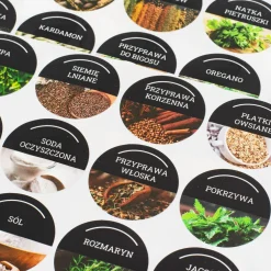 Naklejki na przyprawy, okrągłe, 96 szt.