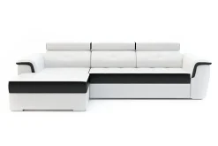 Narożnik biało-czarny AVERSA lewy