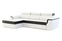 Narożnik biało-czarny AVERSA lewy