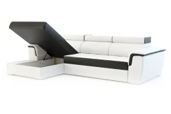 Narożnik biało-czarny AVERSA lewy