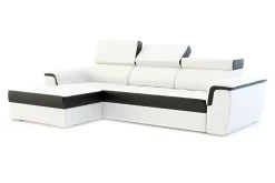 Narożnik biało-czarny AVERSA lewy