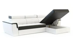 Narożnik biało-czarny AVERSA prawy