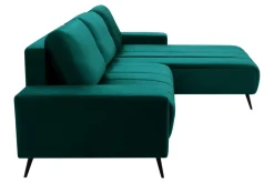 Narożnik butelkowa zieleń VELVET NEW prawy