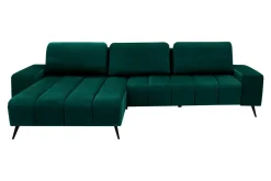 Narożnik butelkowa zieleń VELVET NEW lewy