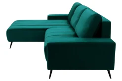 Narożnik butelkowa zieleń VELVET NEW lewy