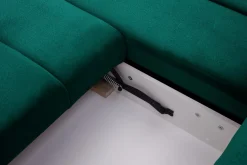 Narożnik butelkowa zieleń VELVET NEW lewy