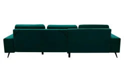 Narożnik butelkowa zieleń VELVET NEW lewy