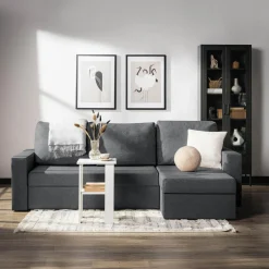 Narożnik ciemnoszary z 2 pojemnikami FLAT