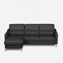 Narożnik grafitowy z nóżkami w chromie FARO lewy