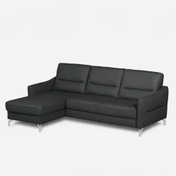 Narożnik grafitowy z nóżkami w chromie FARO lewy