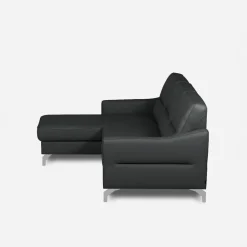 Narożnik grafitowy z nóżkami w chromie FARO lewy