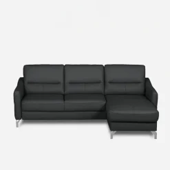 Narożnik grafitowy z nóżkami w chromie FARO prawy