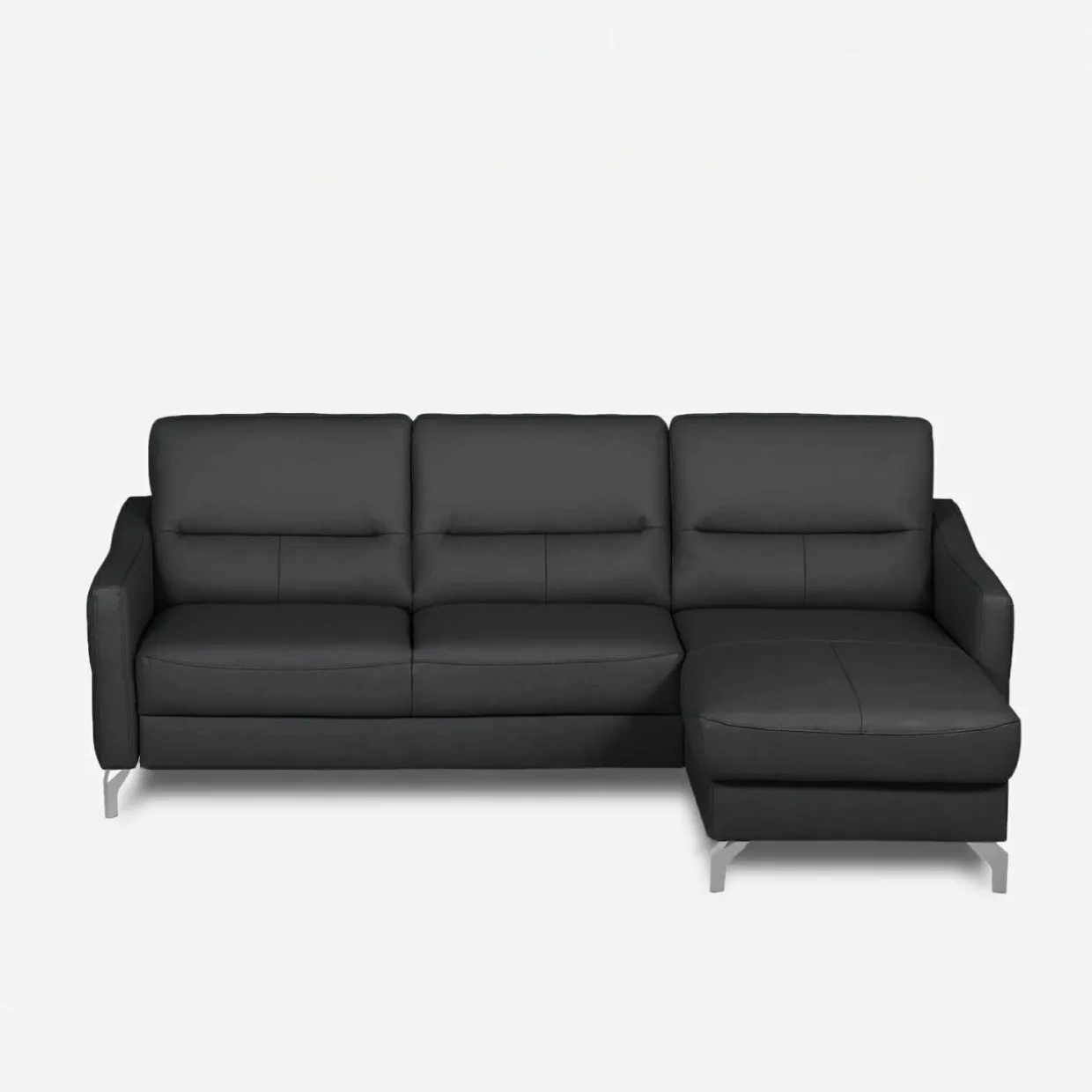 Narożnik grafitowy z nóżkami w chromie FARO prawy