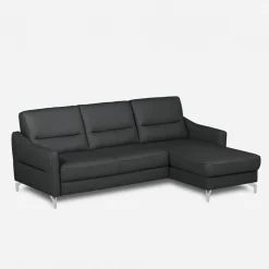 Narożnik grafitowy z nóżkami w chromie FARO prawy