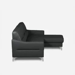 Narożnik grafitowy z nóżkami w chromie FARO prawy