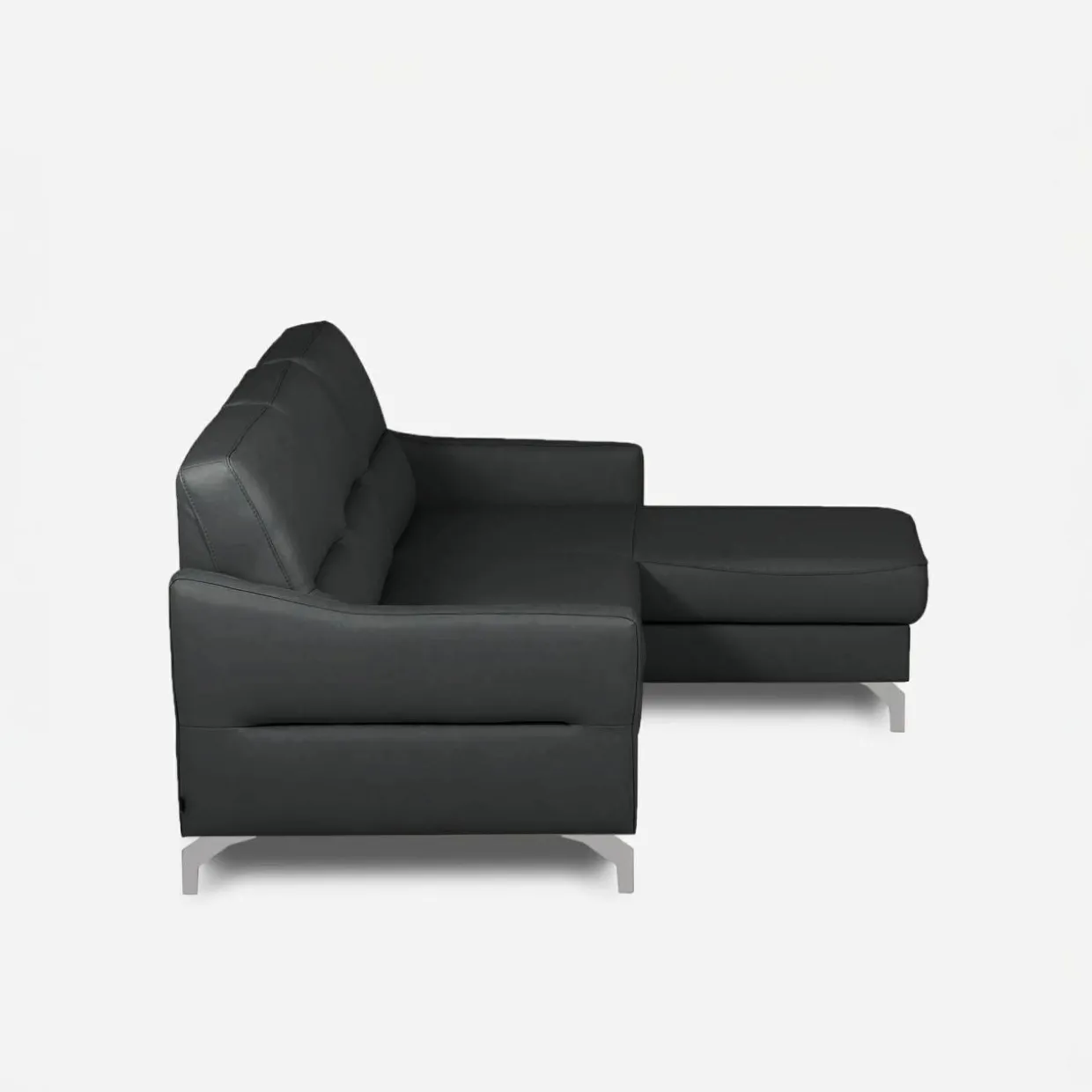 Narożnik grafitowy z nóżkami w chromie FARO prawy